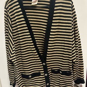 Graff Vintage Black and Gold Striped Cardigan